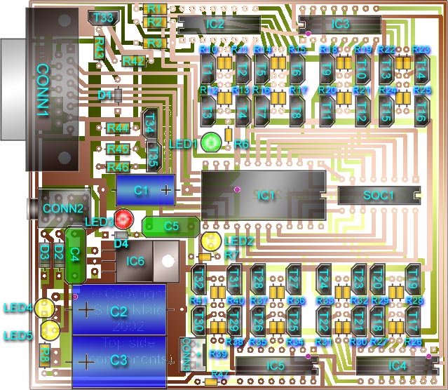 Positions of electronic elements